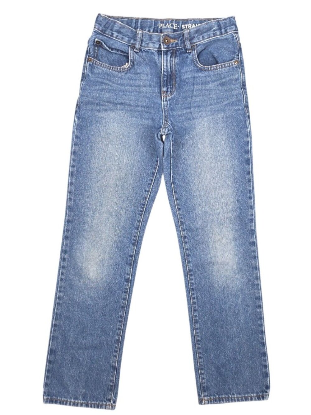 Boy's The Children's Place Straight Denim Jeans Size 10 Adjustable Waist Pants